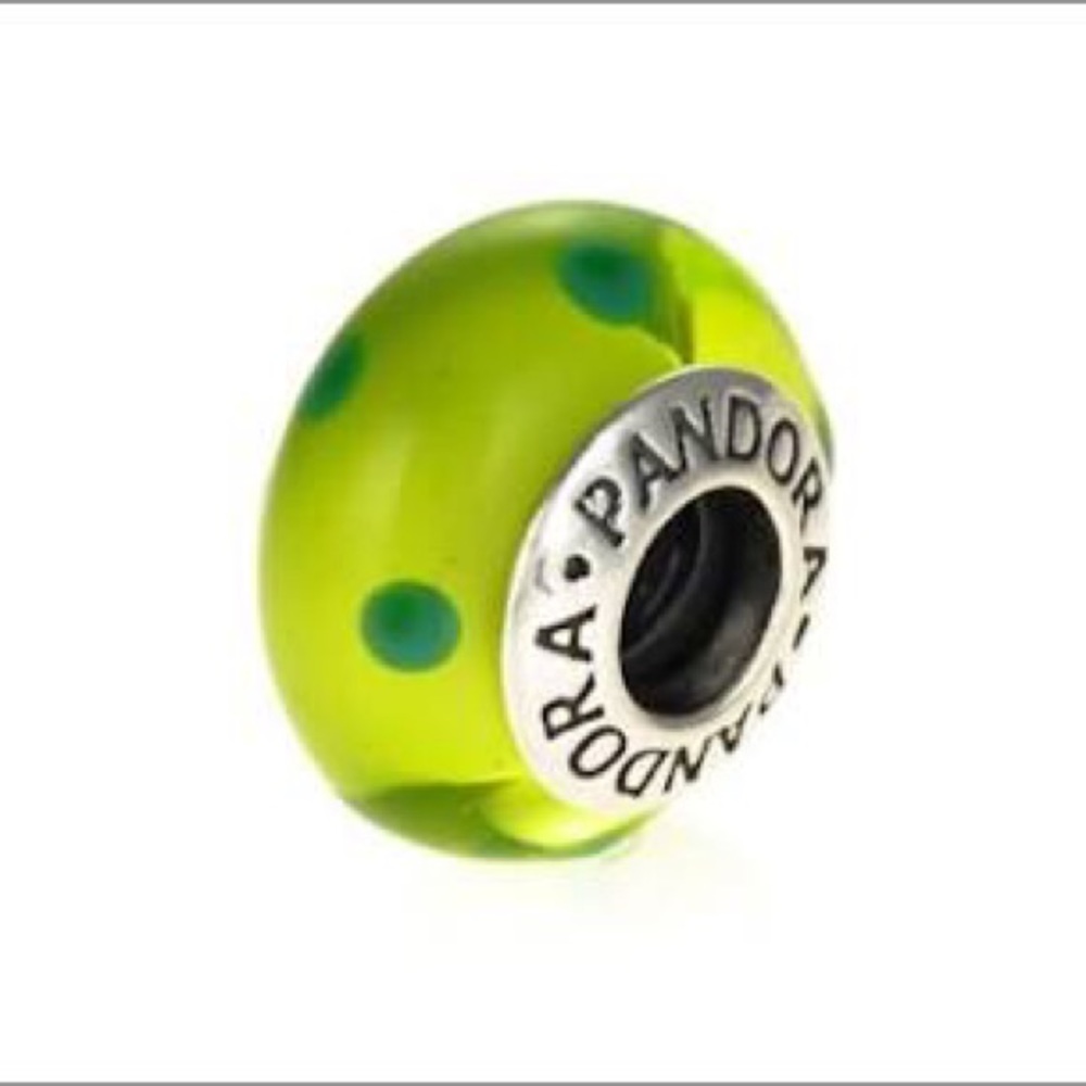 Pandora Green Dot Glass Charm